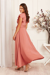 Dusty Rose Chiffon Maxi Dress